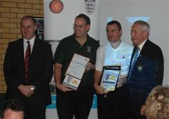 Andy and Dave collecting Awards from Francis Hillier and Keith Buller Somerset FA